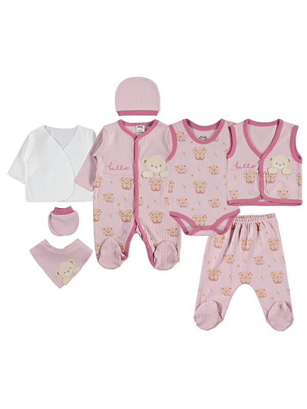 Civil Baby Ayı Empirme 8 li Zıbın Setleri - Lila