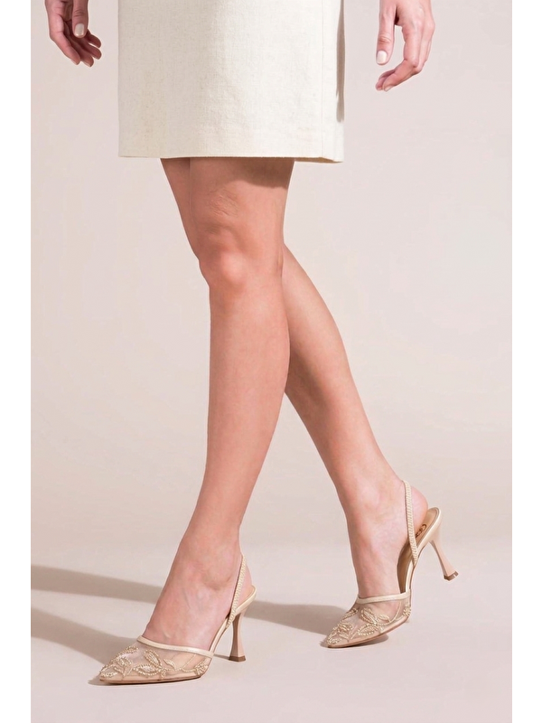 Fox Shoes Bej Kadın Topuklu Ayakkabı Y752276315