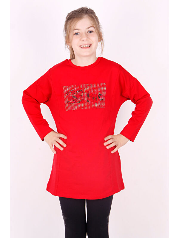 Toontoykids Kız Çocuk Chic Yazılı Taş İşlemeli Tişört