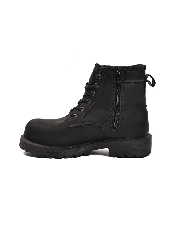 Ayakmod Siyah Ayakmod İçi Kürklü Kaymaz Taban Unisex Bot 528 G