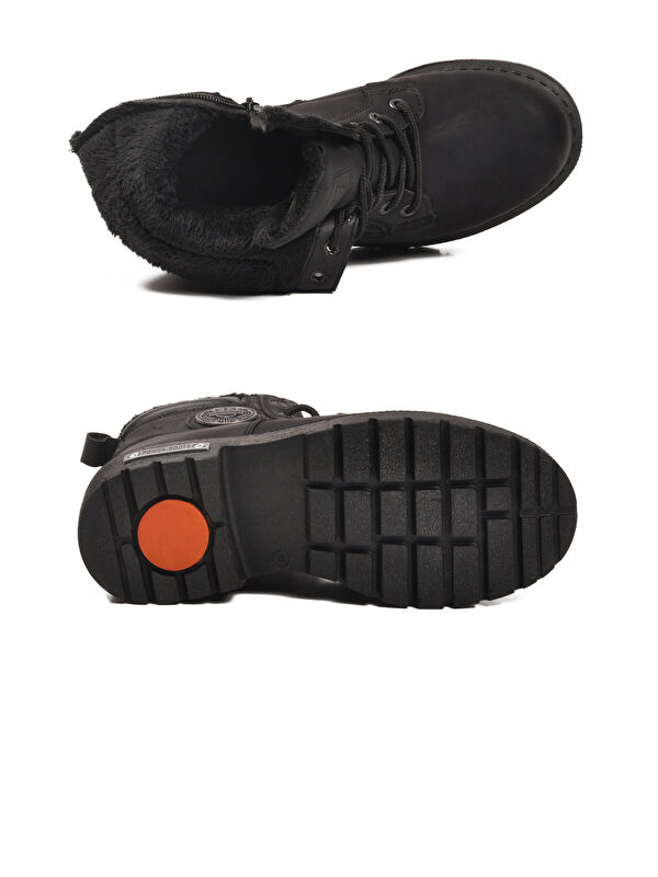 Ayakmod Siyah Ayakmod İçi Kürklü Kaymaz Taban Unisex Bot 528 G