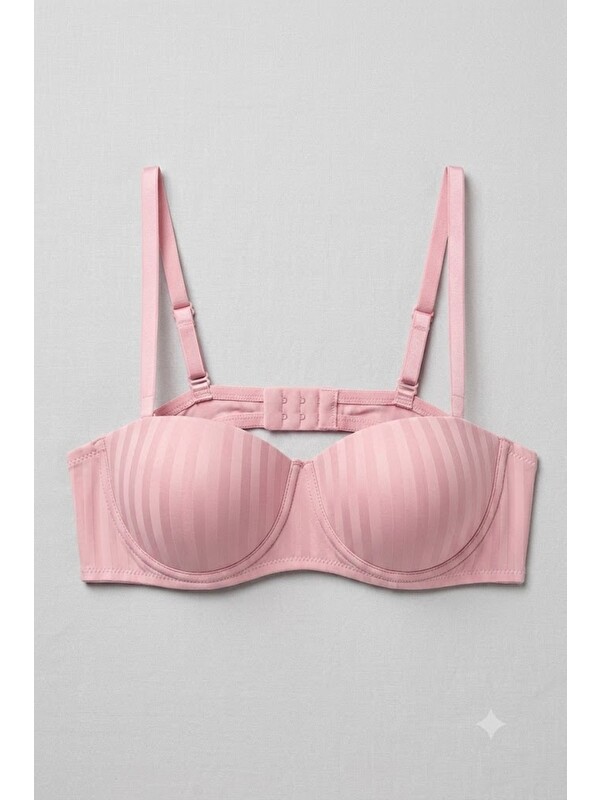 C&City Push-Up Dolgulu Straplez Sütyen C17056 Pembe