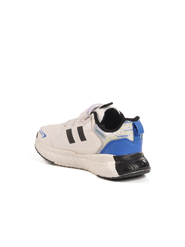 Beyaz Cırtlı Fileli Erkek Çocuk Spor Ayakkabı Ukon F - Görsel 5