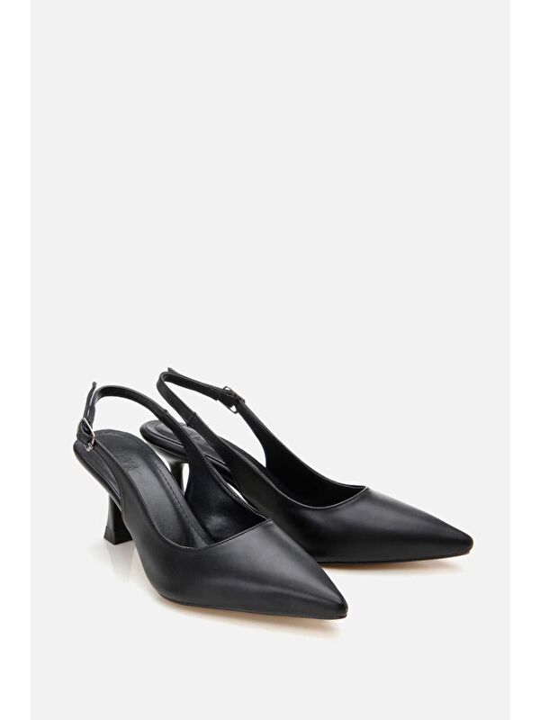 Kadın Siyah Ayarlanabilir Tokalı Stiletto - Görsel 3