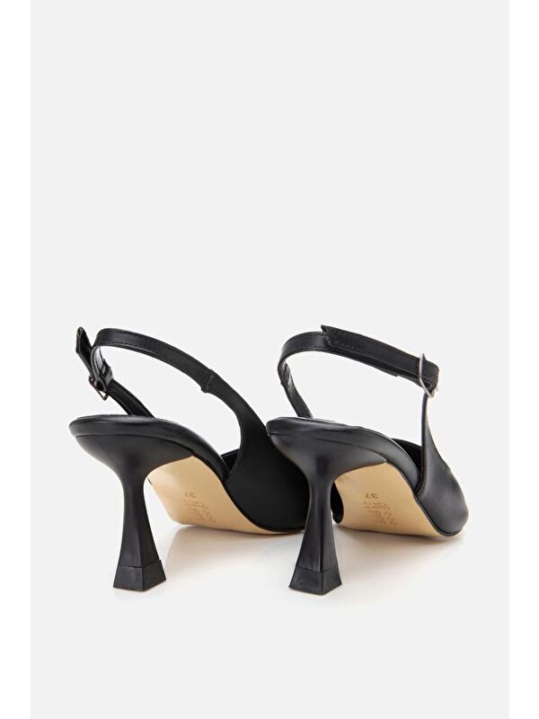 Kadın Siyah Ayarlanabilir Tokalı Stiletto - Görsel 7