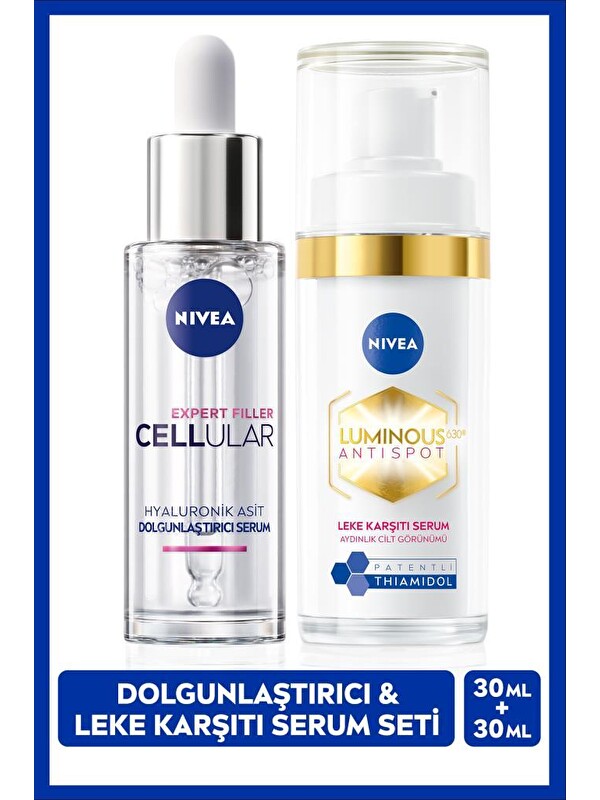 NIVEA Luminous630 Thiamidol Leke Karşıtı Cilt Serum 30ml ve Cellular Expert Filler Nemlendirici Serum 30ml
