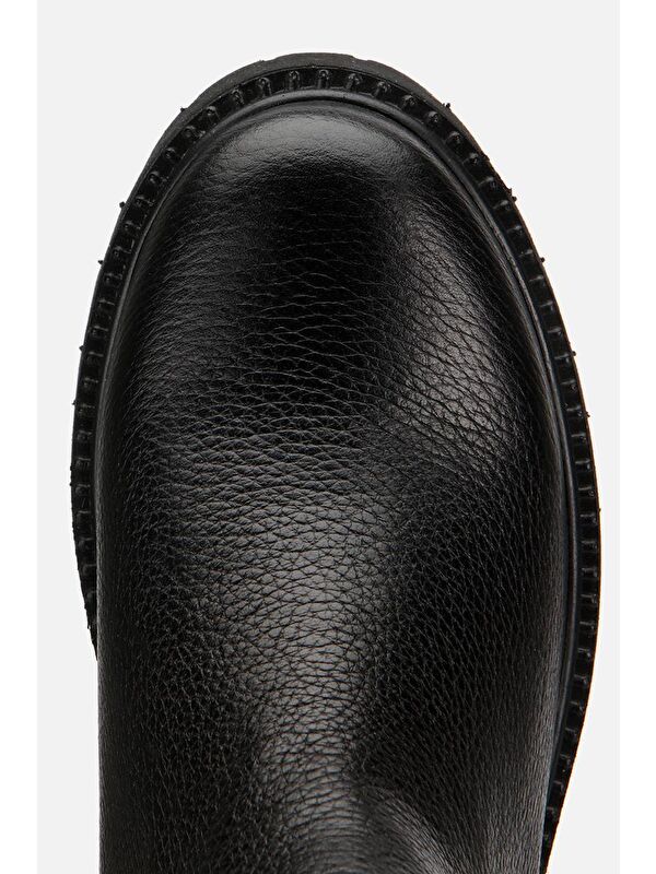 Yaya By Hotiç Siyah Yaya By Hotiç Yaya By Kadın Deri Lastik Detaylı Kalın Tabanlı Düz Bot