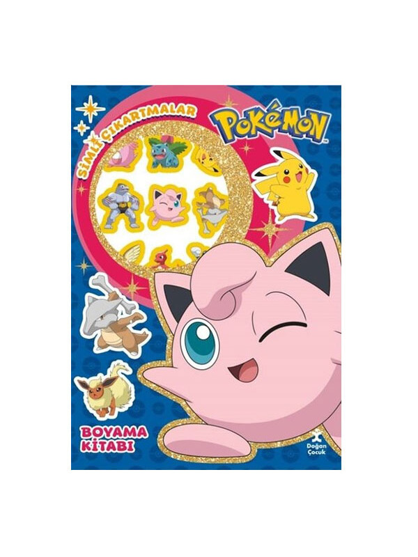 Doğan Çocuk Pokemon Star Simli Çıkartmalı Boyama Kitabı