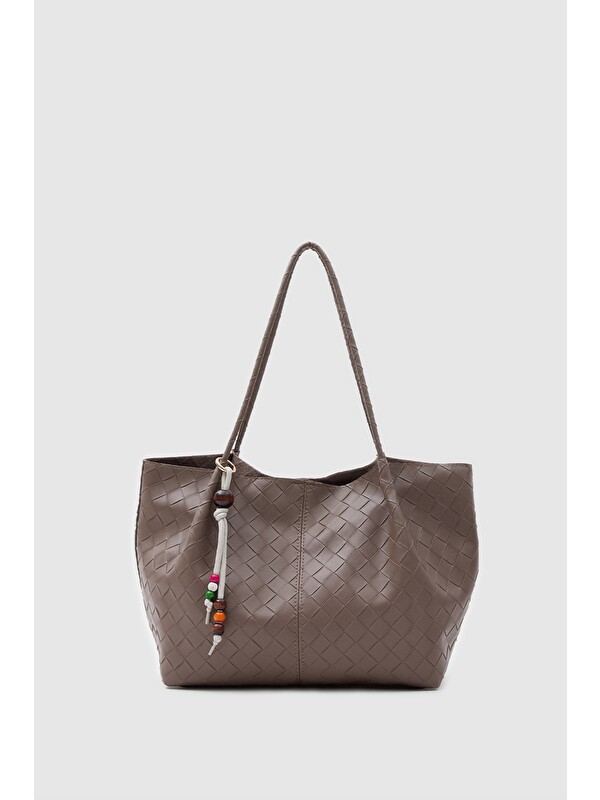Shulebags Miura Charm Detaylı Örgü Omuz Vizon
