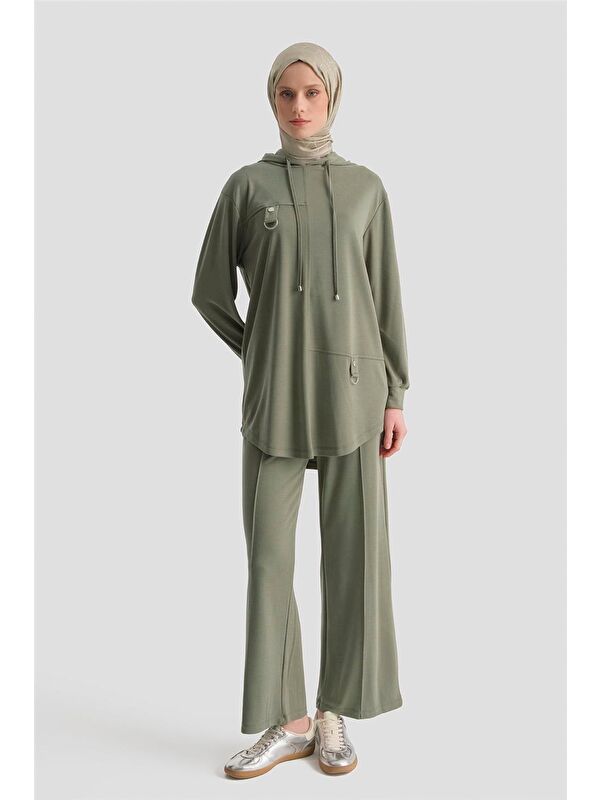 ARMİNE Kapüşonlu Örme Takım 25Kd4386 Haki
