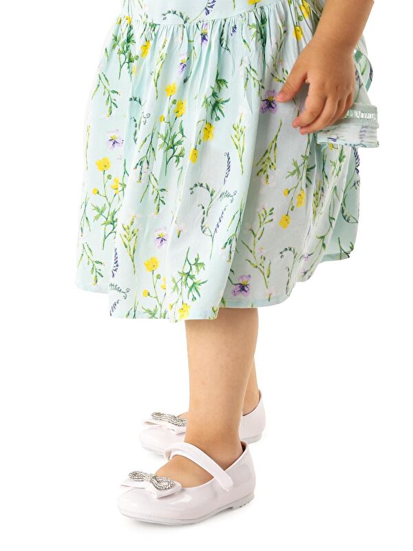 Bowtie Papyon Taşlı Cırtlı Kız Çocuk Babet Ayakkabı - Görsel 3