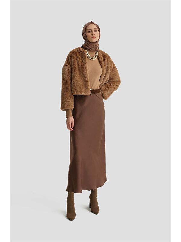 ARMİNE Kloş Saten Etek 24K1714 Haki