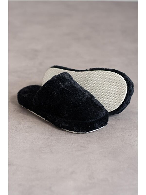 TÜYLÜ KAPALI Kadın Ev Terliği Kışlık Terlik Sessiz Taban - Görsel 5