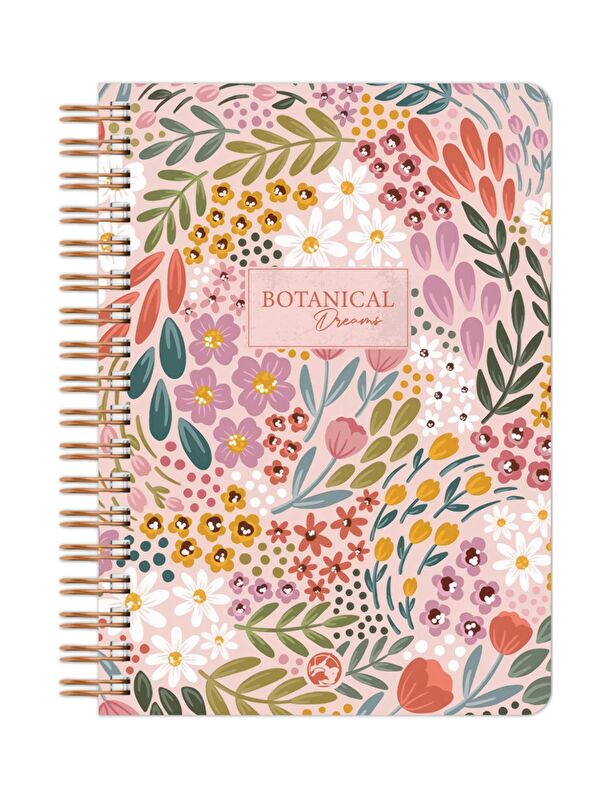 LE COLOR Botanical Spiralli Defter Çizgili Pembe 17x24 cm