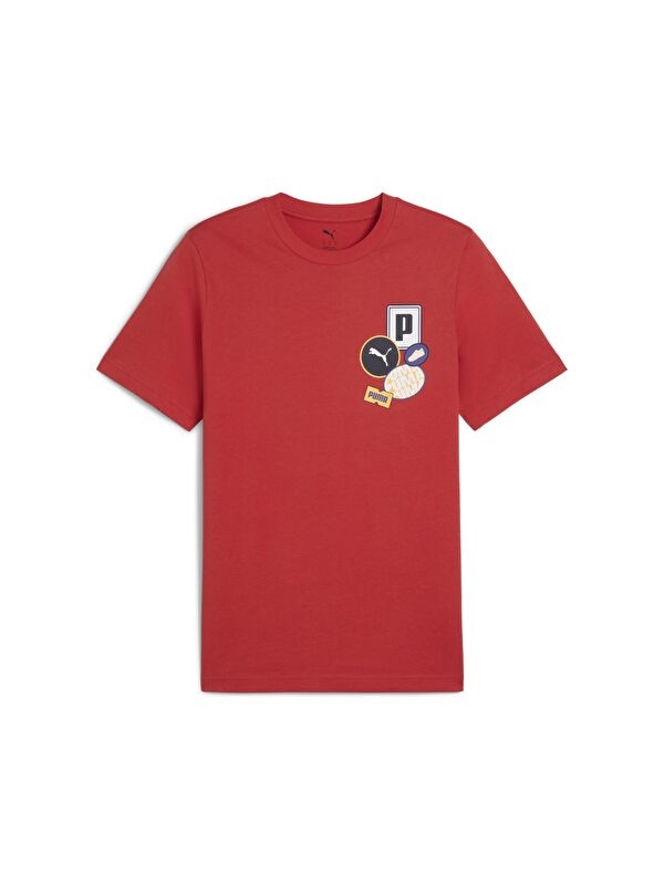 Puma Graphics Icon Erkek Kırmızı Yuvarlak Yaka Spor Tişört