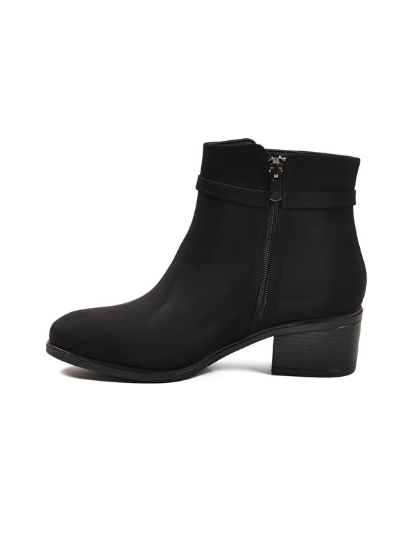 Siyah Zümrüt Fermuarlı Polarlı Kadın Topuklu Bot 325131 Z - Görsel 5