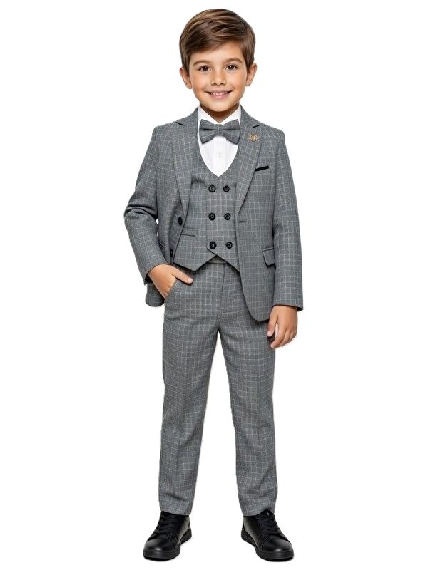 Mnk Baby & Kids Kiryos Erkek Çocuk Kareli Takım Elbise M00806