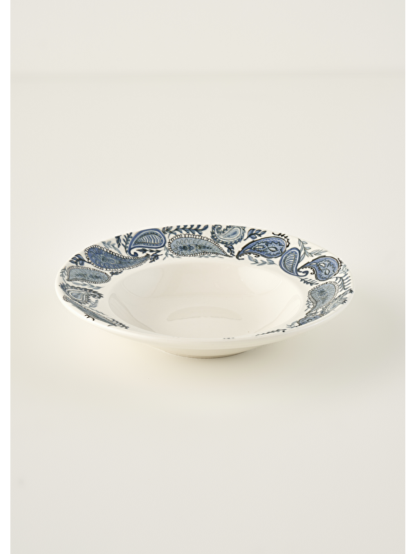 Bella Maison Paisley Porselen Makarna Tabağı Mavi (27 cm)