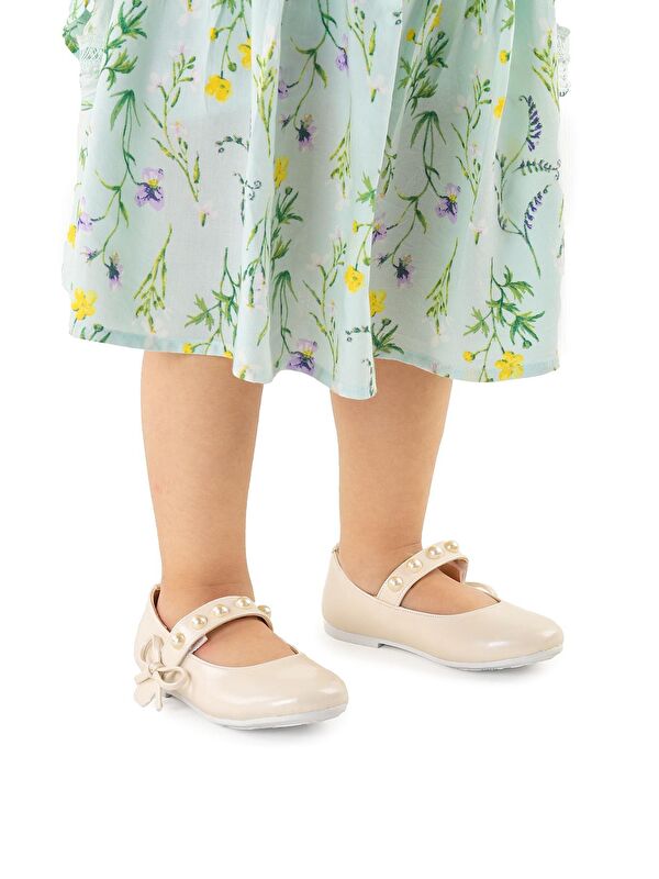 Bareti Cilt İncili Günlük Cırtlı Kız Çocuk Babet Ayakkabı - Görsel 3