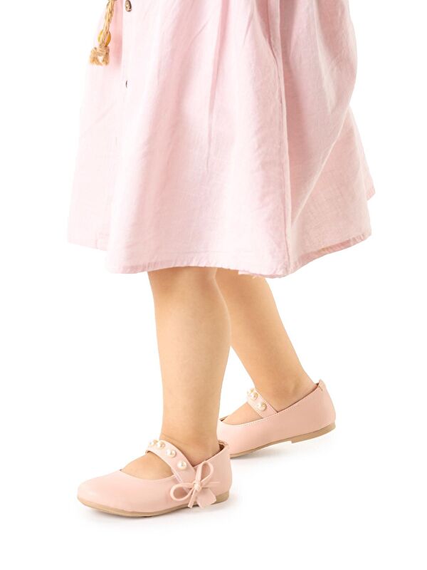 Bareti Cilt İncili Günlük Cırtlı Kız Çocuk Babet Ayakkabı - Görsel 3