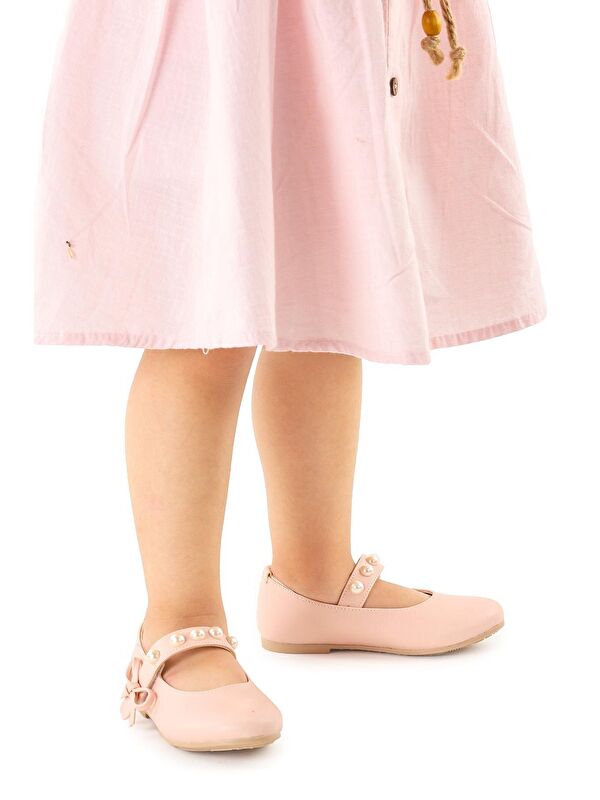 Bareti Cilt İncili Günlük Cırtlı Kız Çocuk Babet Ayakkabı - Görsel 4