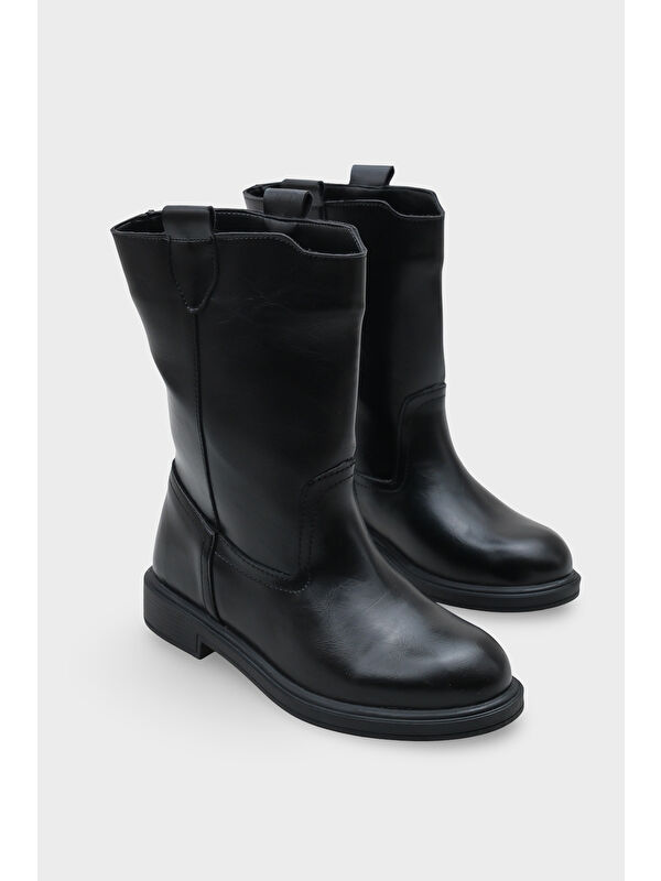 Emmye Kadın Siyah Yuvarlak Burun Bot - Görsel 3