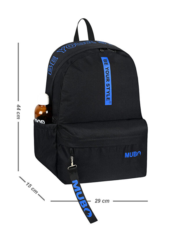 TONNY BLACK Unisex Siyah Sax Geniş Hacimli Günlük ve Okul Kullanımına Uygun Sırt Çantası