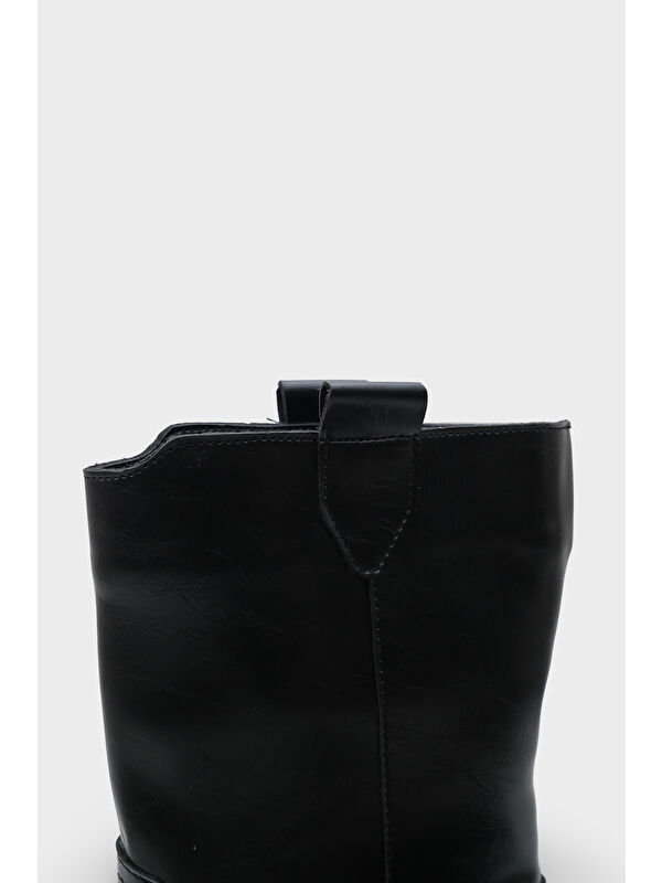 Emmye Kadın Siyah Yuvarlak Burun Bot - Görsel 4