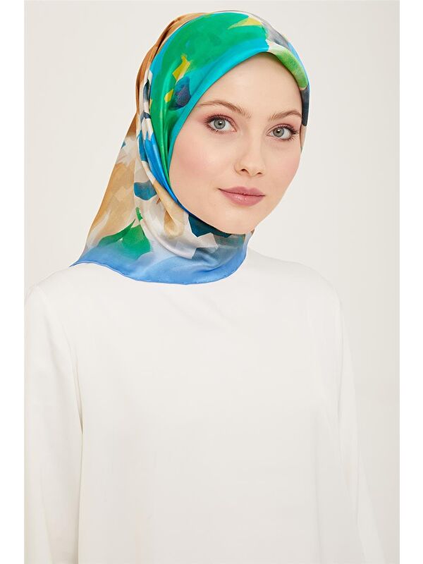 ARMİNE Çiçek Desenli Twill İpek Eşarp 24Ya9103 81 83