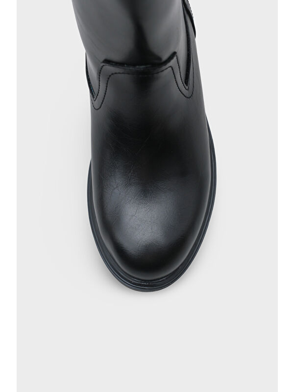 Emmye Kadın Siyah Yuvarlak Burun Bot - Görsel 5