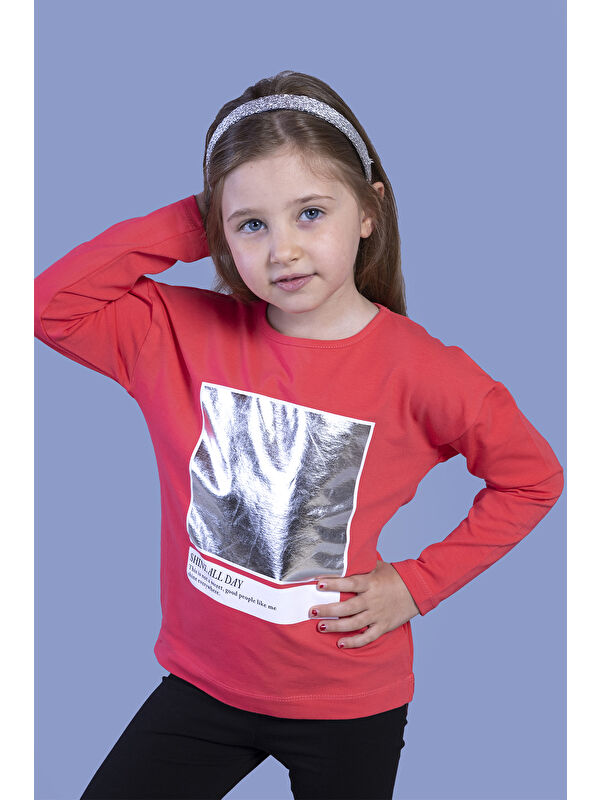 Toontoykids Kız Çocuk Varak Baskılı Tişört