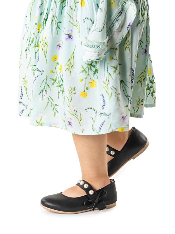 Bareti Cilt İncili Günlük Cırtlı Kız Çocuk Babet Ayakkabı - Görsel 4