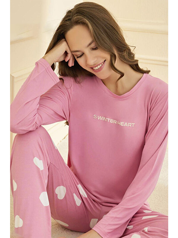 Remsa Kadın Milan Kumaş Pijama Takımı 50902-2754 Pembe