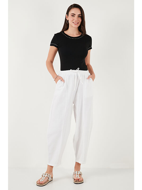 Lela Pamuklu Relaxed Fit Normal Bel Daralan Paça Pantolon 668YP5198