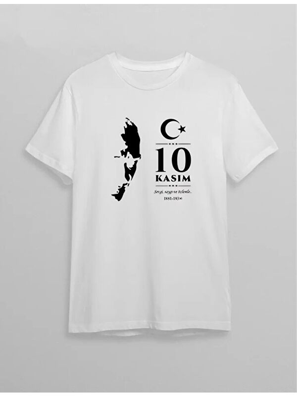 Jane's 10 Kasım Atatürk Baskılı T-shirt - Beyaz