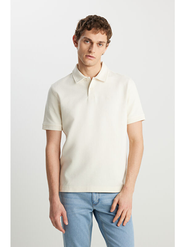 Wrangler Regular Fit Ekru Polo Yaka Tişört