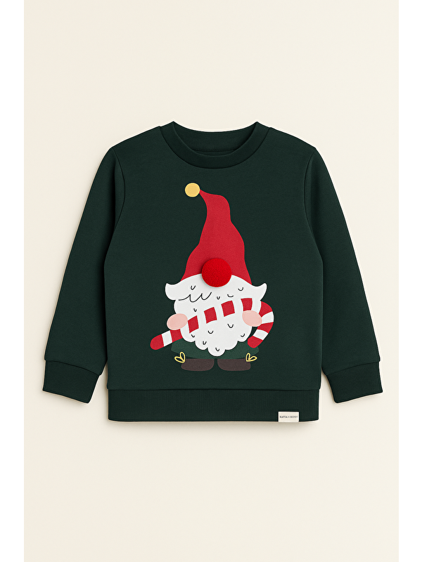 Katia And Bony Erkek Çocuk Santa Claus Sweatshirt Pijama Üstü Yeşil