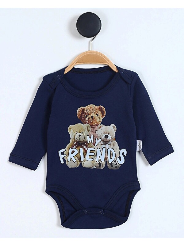 Ege Bebek Uzun Kollu My Friends Ayıcık Baskılı %100 Pamuk Çıtçıtlı Body