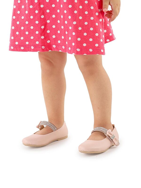 Cerry Cilt Cırtlı Kız Çocuk Taşlı Babet Ayakkabı - Görsel 3