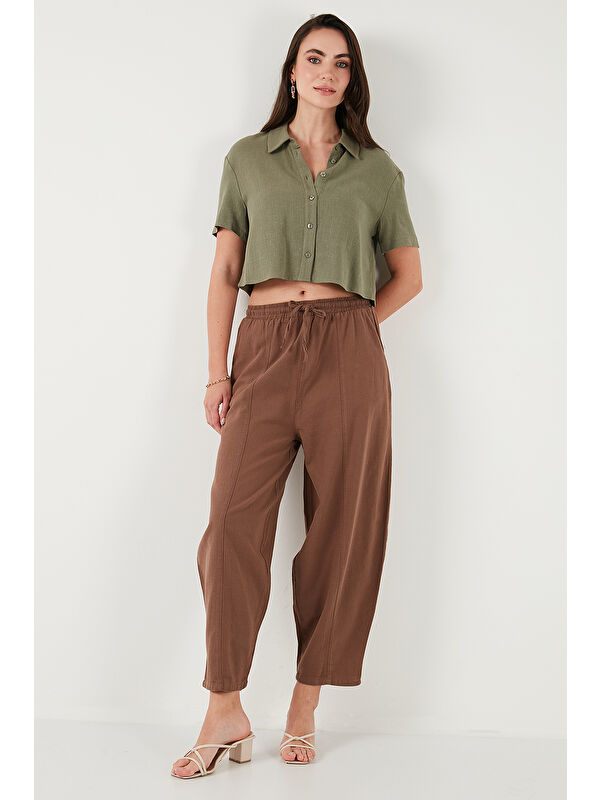 Lela Pamuklu Relaxed Fit Normal Bel Daralan Paça Pantolon 668YP5198