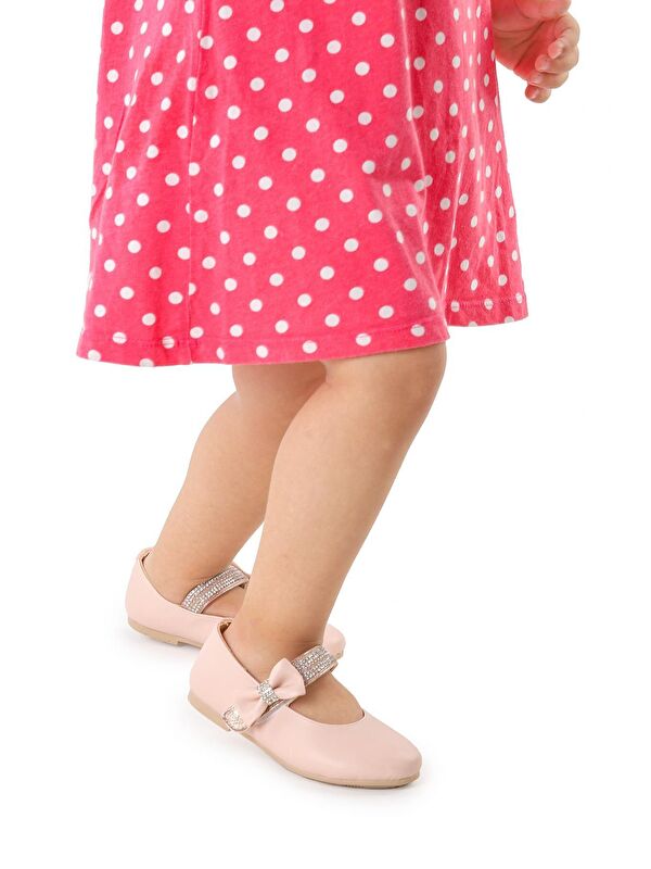 Cerry Cilt Cırtlı Kız Çocuk Taşlı Babet Ayakkabı - Görsel 4