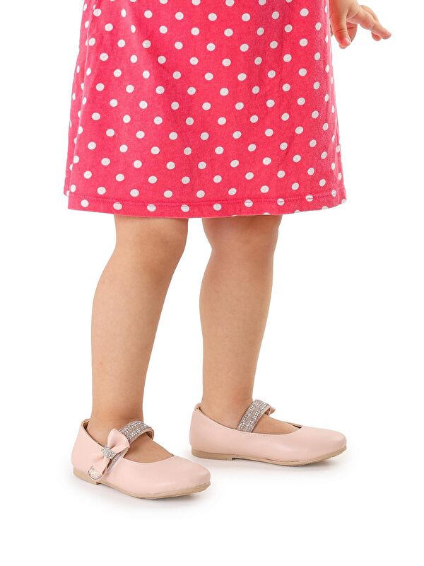 Cerry Cilt Cırtlı Kız Çocuk Taşlı Babet Ayakkabı - Görsel 5