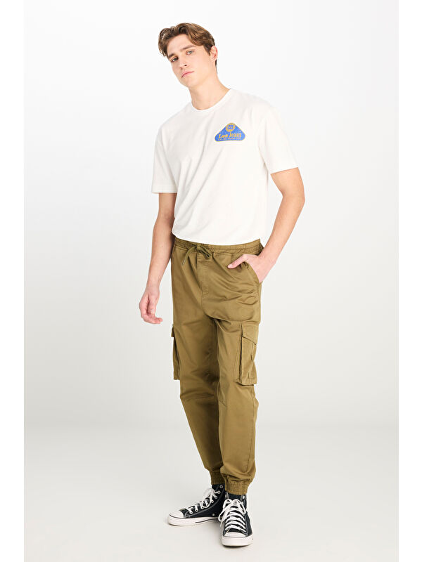 Lee Regular Fit Ribanalı Paça Kargo Cepli Haki Pantolon