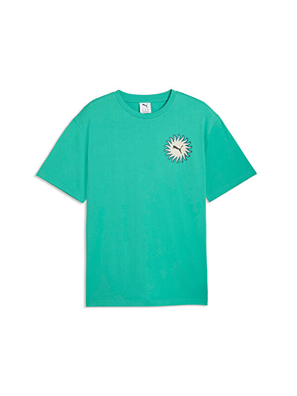 Puma Sunset Drive Relaxed Tee Erkek Günlük Tişört 63439540 Yeşil