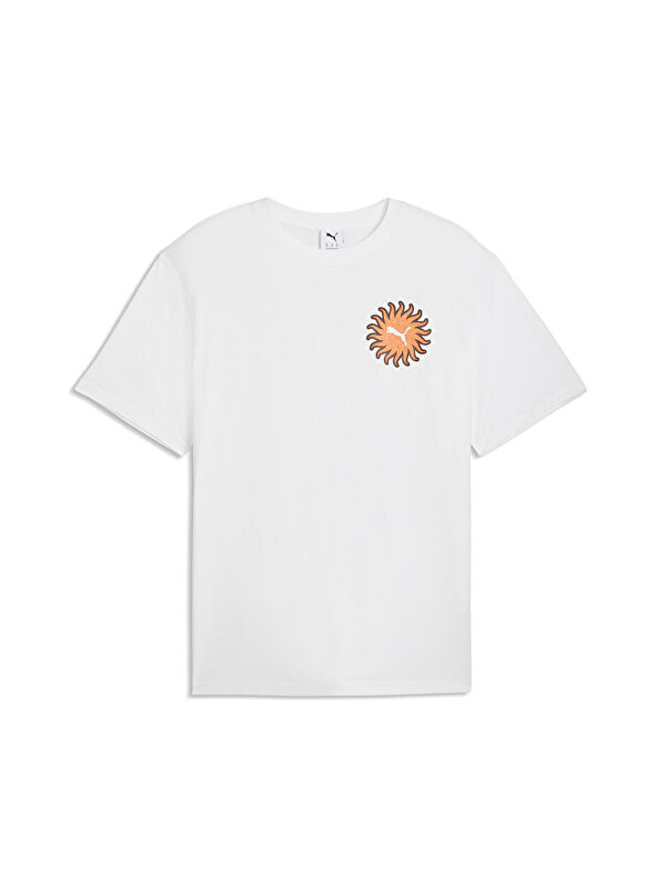 Puma Sunset Drive Relaxed Tee Erkek Günlük Tişört 63439502 Beyaz