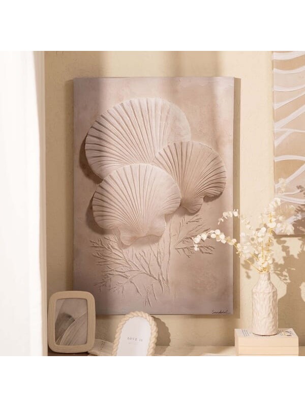 Evidea Deco Deniz Kabuğu Kanvas Tablo - Bej - 60x90 cm