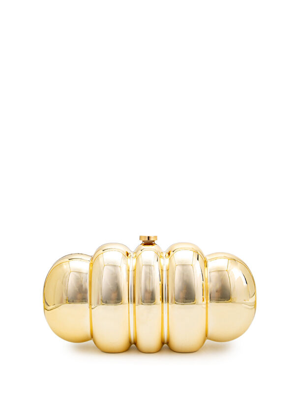 Minebag Modern Tasarım Ayna Yüzeyli Clutch Kadın Abiye Çanta Mack Gold