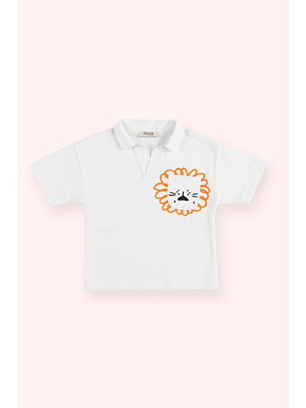 Panço Erkek Bebek Beyaz Polo Yaka Tişört