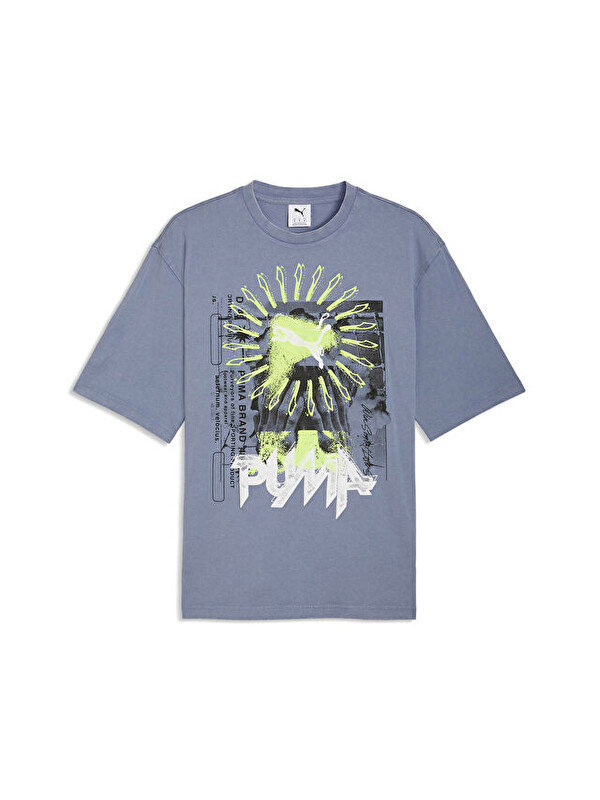 Puma Graphic Tee Erkek Günlük Tişört 63444265 Gri