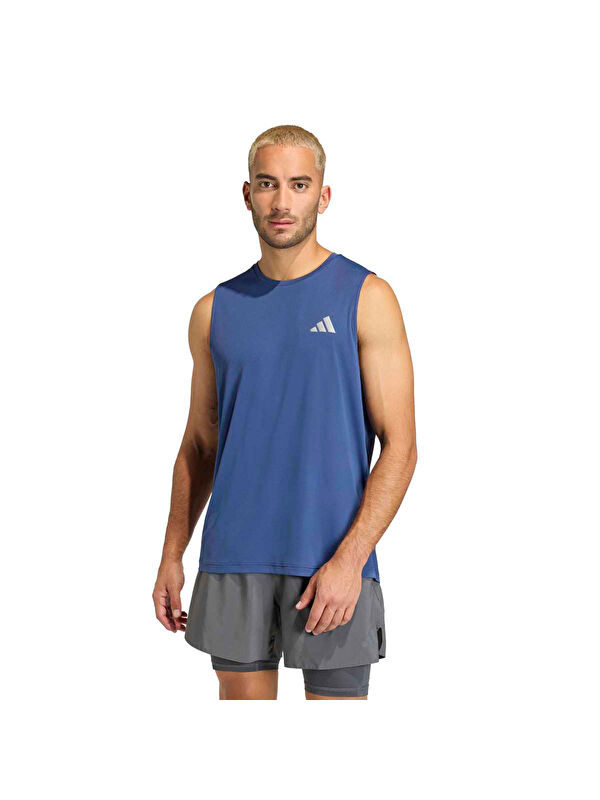 Adidas Running Essentials Erkek Lacivert Yuvarlak Yaka Atlet